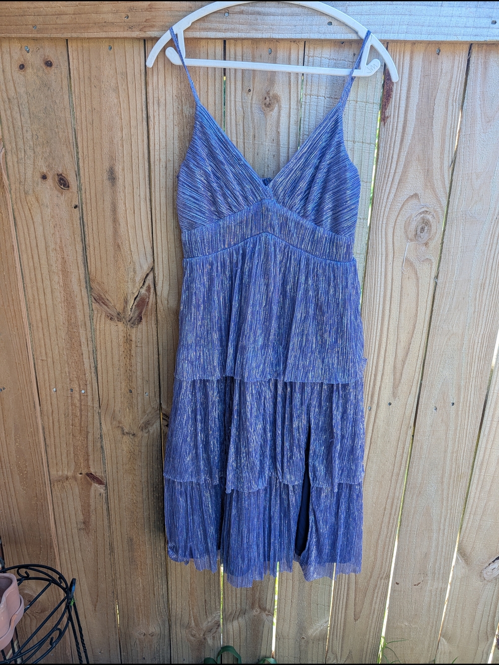 Purple Tiered Spaghetti-Strap Dress